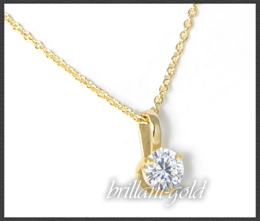 Brillant 585 Gold Collier; 0,37ct, VS2; DGI Zertifikat